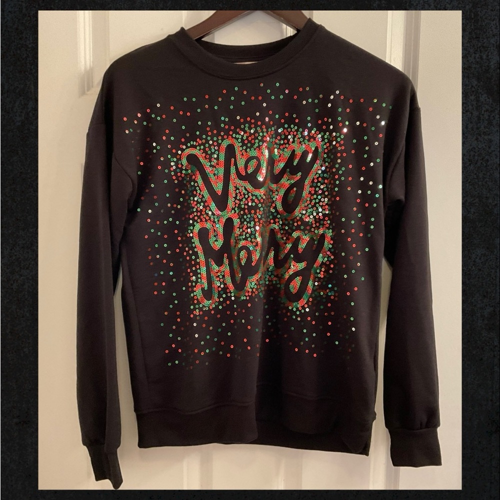 Philosophy Very Merry Sequin Crewneck Sweatshirt - NWT - Size XS